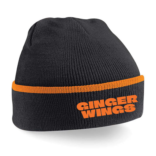 Ginger Wings Beanie Hat Orange Trim