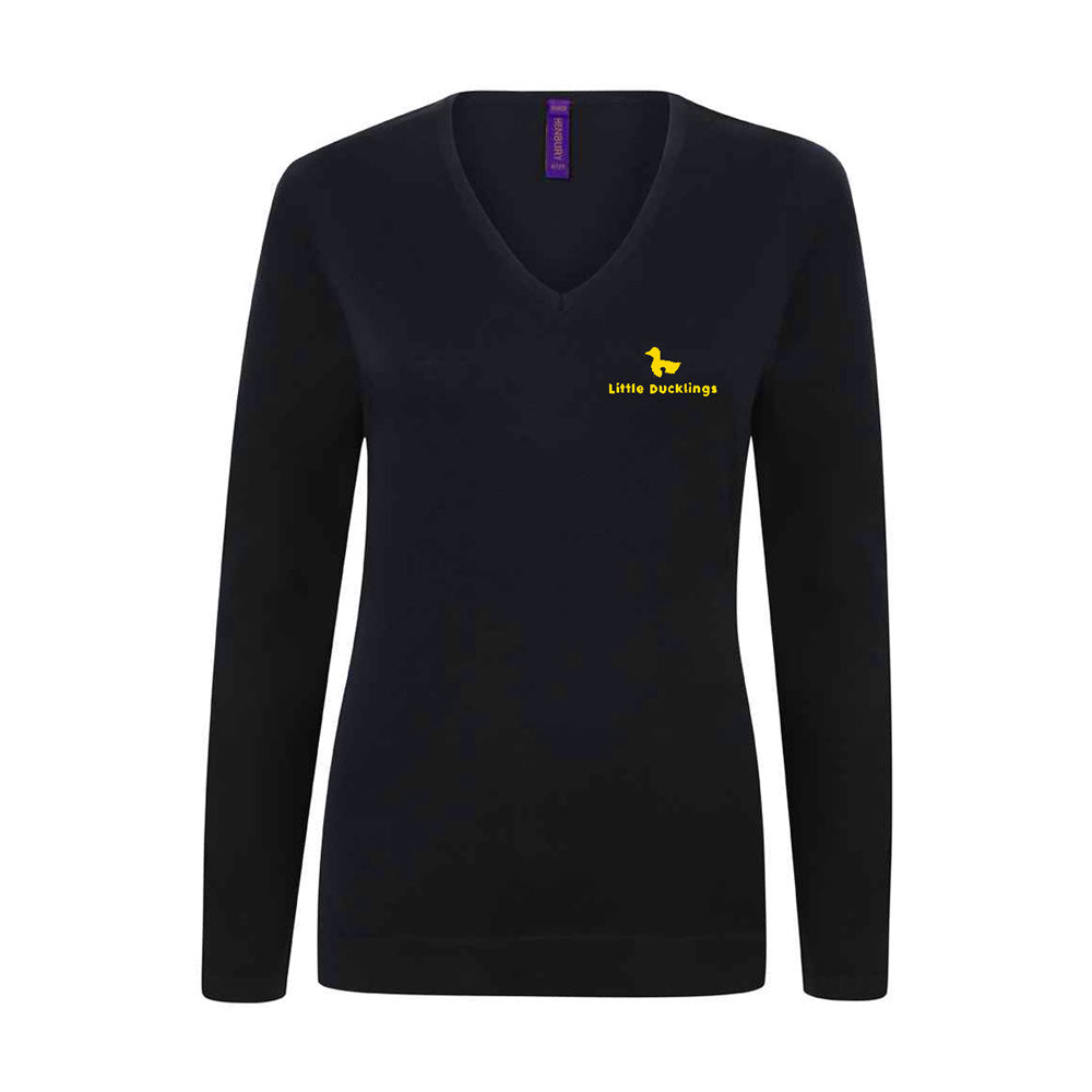 Little Ducklings Navy Henbury V-Neck Sweater Adults