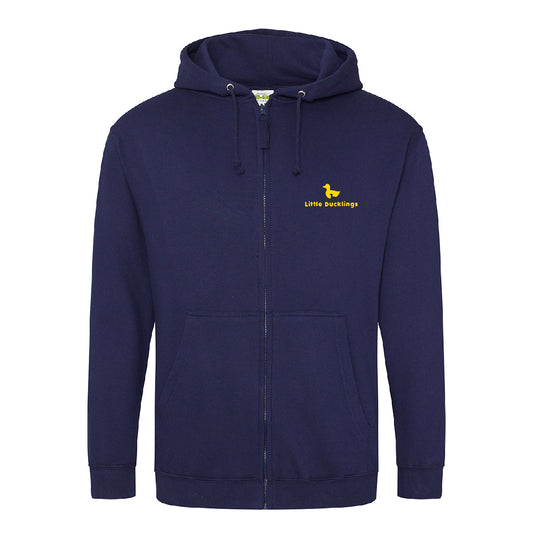 Little Ducklings Navy Zipped Hoodie Adults