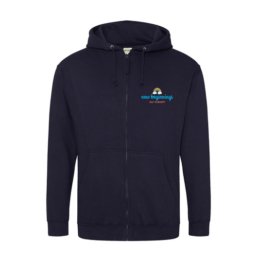 New Beginnings Navy Zipped Hoodie Kids