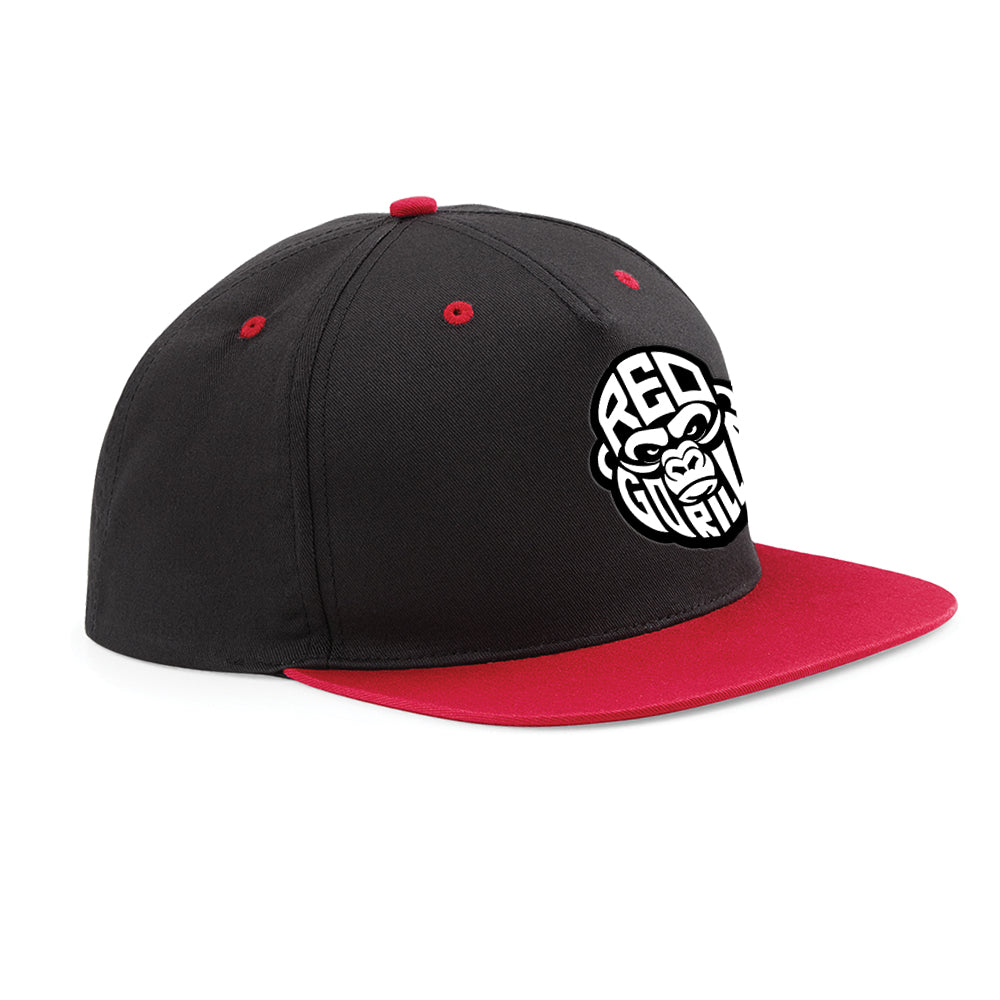 Red Gorilla 5 Panel Contrast Snapback - Black Logo