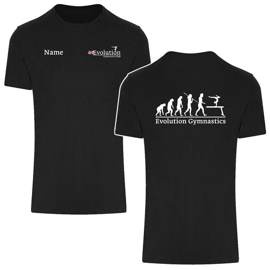 Evolution of Gymnastics Adult Black T-shirt