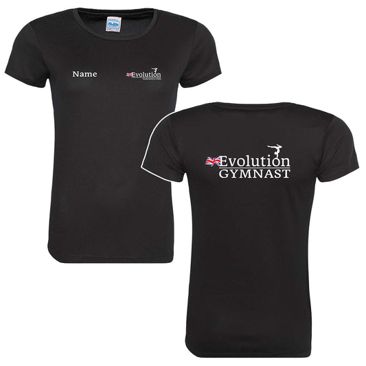 Evolution Gymnastics Adult Ladies Black T-shirt
