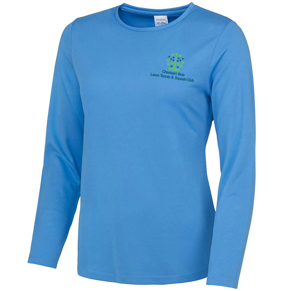 Chesham Bois Tennis Club Sapphire Blue Long Sleeve Ladies Cool T Shirt